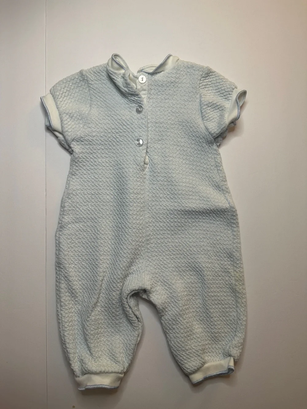 Vintage Carters Blue Embroidered Onesie Size 6 Months